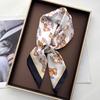 Stylish Imitation Silk Scarves Bandanas Cotton Dog Printed Square Scarf For Women Luxury Hijab Neckerchief Elegant Shawl Wraps