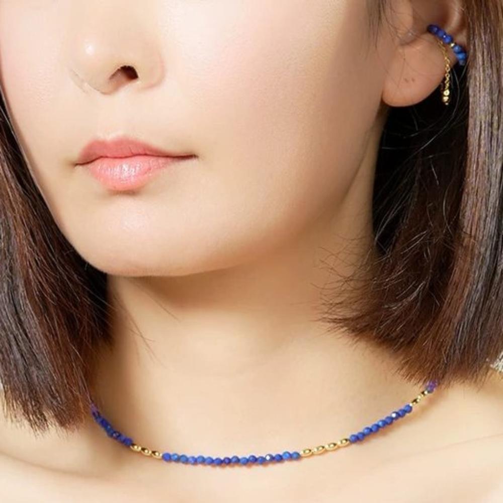 

Handmade Crystal Dangle Earrings Non-piercing Tassel Ear Clip Aesthetic Beads Ear Cuff Boy Style 5