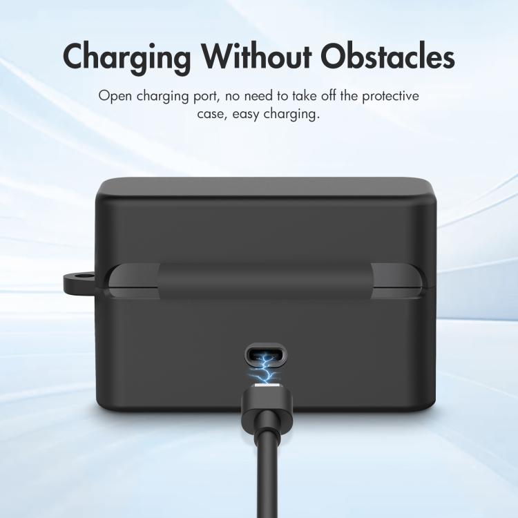 Para DJI Mic Mini PULUZ Estojo de Carregamento Capa Protetora de Silicone à Prova de Arranhões (Preto)