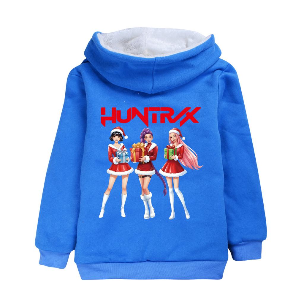 5086 Kids Girls Kpop Zoey Mira Rumi Print Christmas New Year Velvet Warm Winter Jacket
