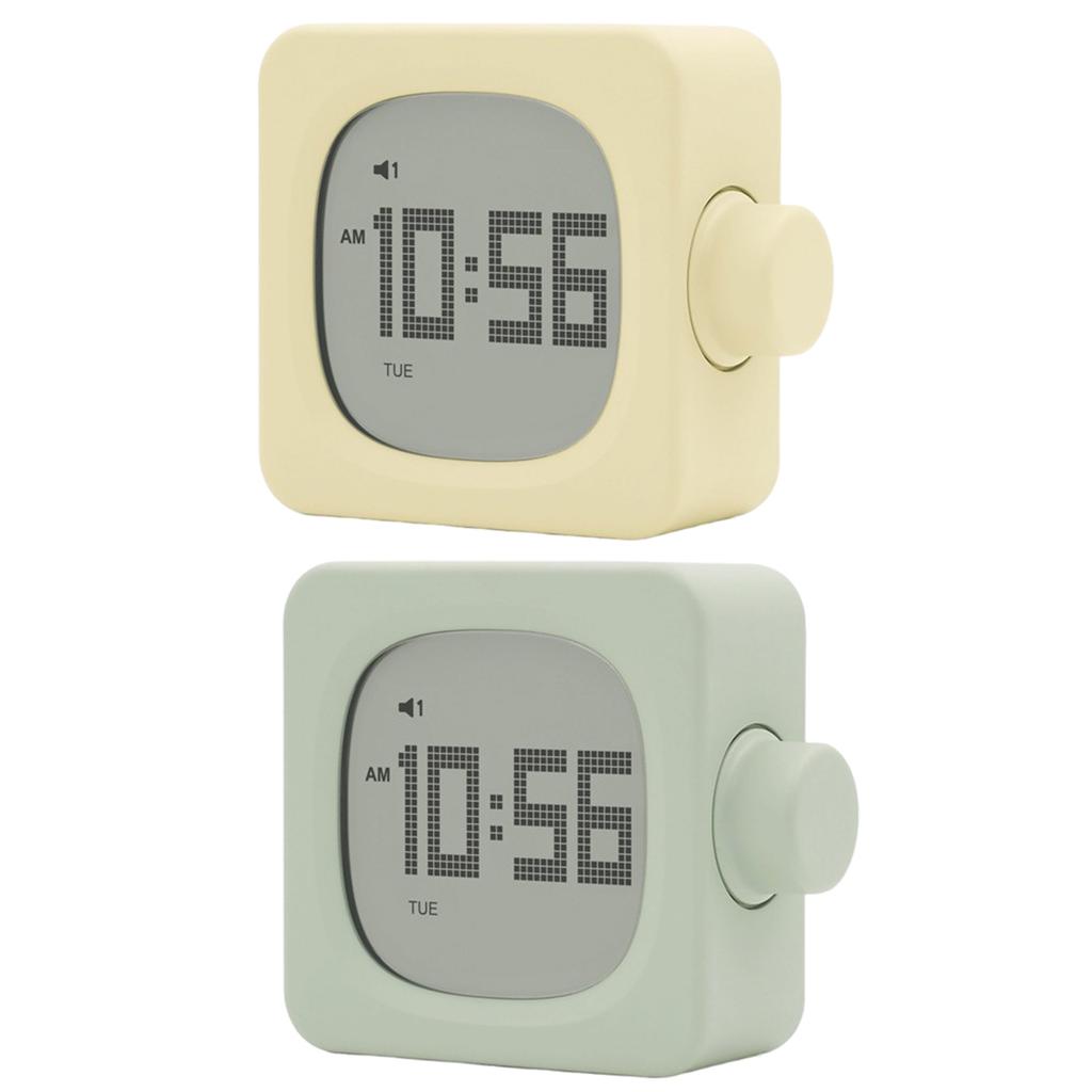 Cubic LED Digital Alarm Clock with Snoozes Function USB Chargeable Countdown Timer 2 Alarms Night Lamp Waking Up Lamp