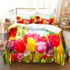 Tulip Quilt Cover 220x240 Duvet Cover Set Double bed 200x200cm 3D Flower King Bedding Sets Twin Size 3PCS 2PCS Single 140x210