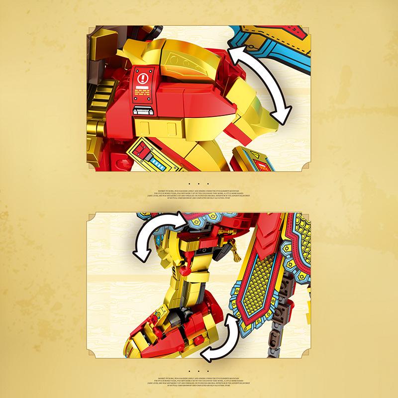 669 Return Of The Great Sage Mecha Wukong Ornament Model, Puzzle Assembly Qitian Great Sage Building Block Toy