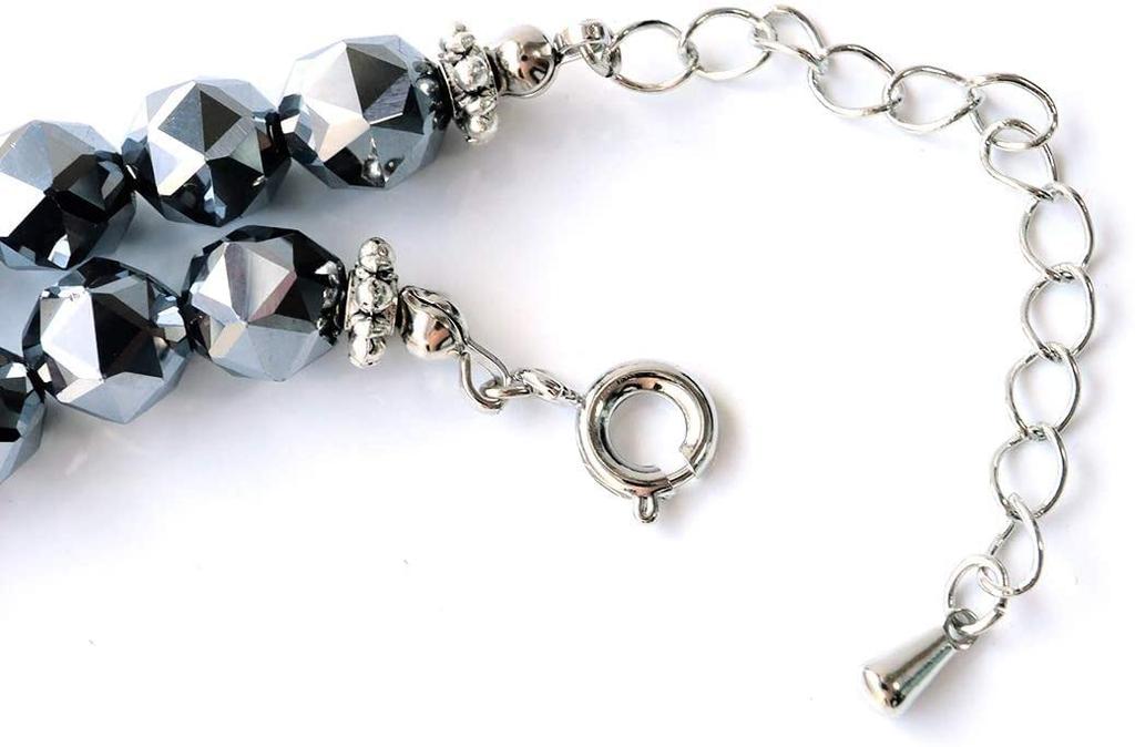 [GOLD STONE] Terahertz Crystal Necklace, Star Cut, 8mm, 50cm Long, Adjustable by 5cm