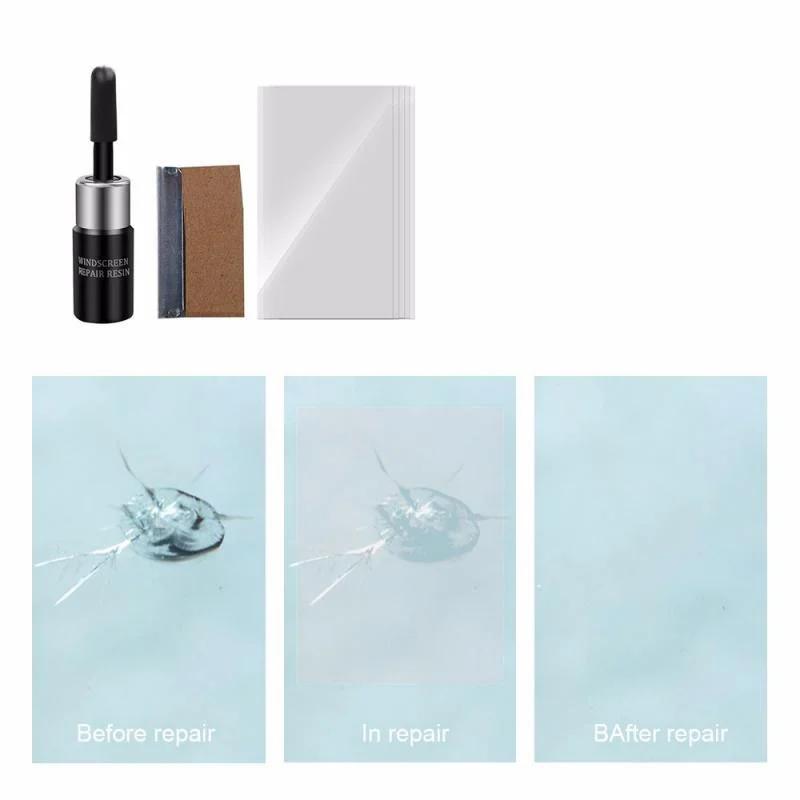 Car Windshield Repair Tool DIY Window Tools Windscreen Glass Scratch Crack Restore Screen Resin+Blade+Strips