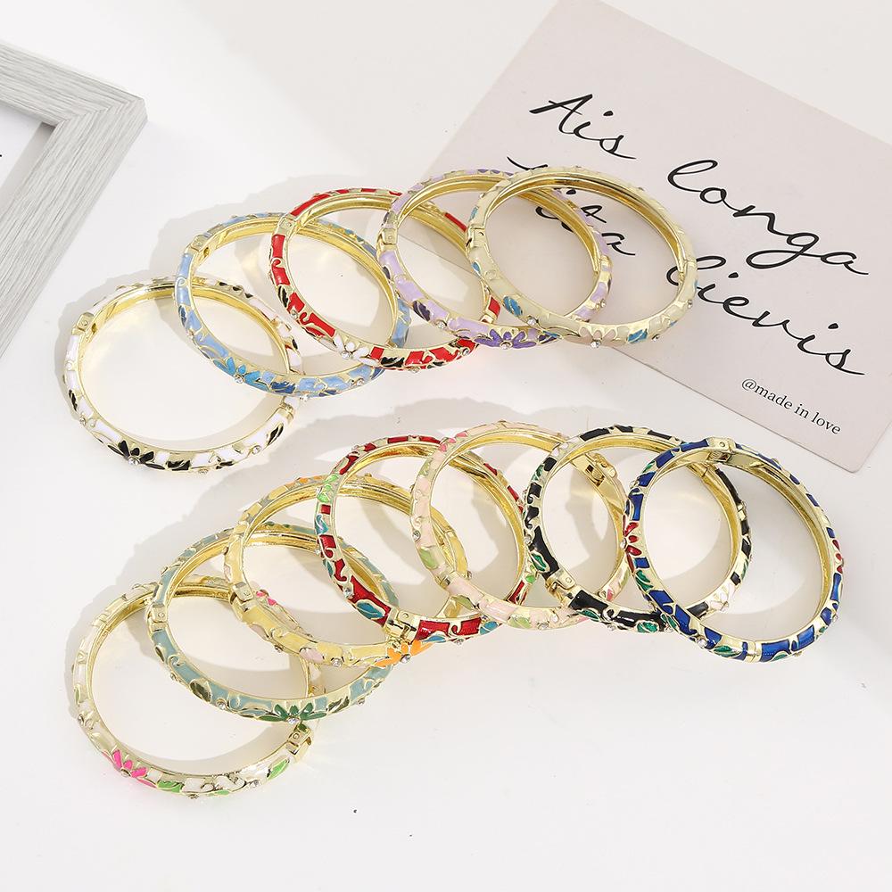 Cloisonné Open Enamel Color Block Handcrafted Bracelet
