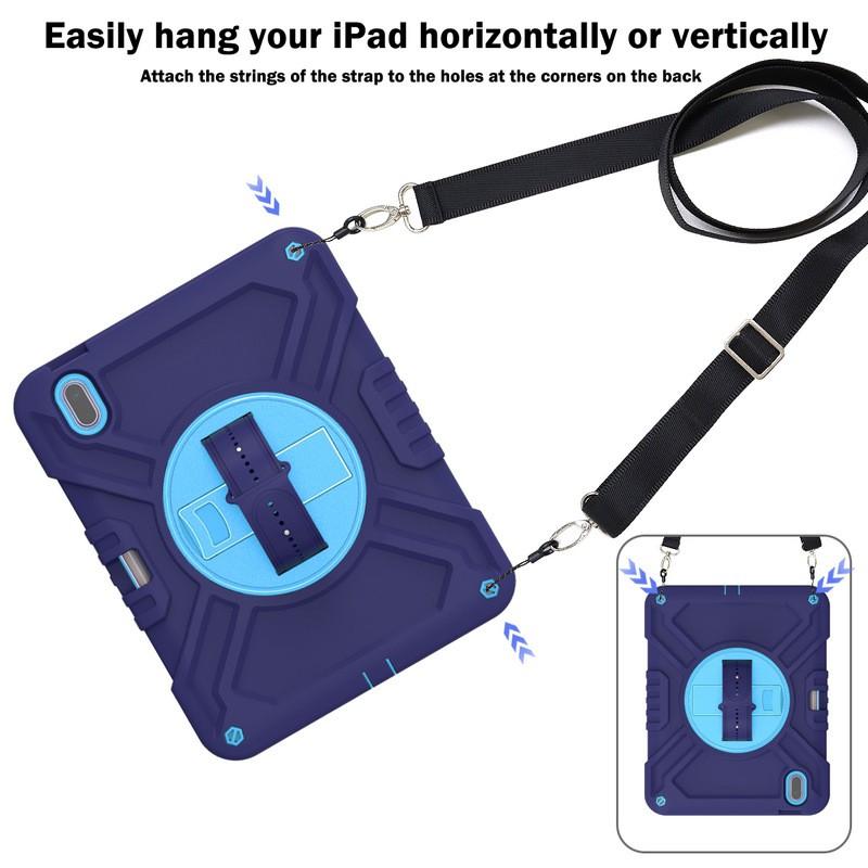 Funda Universal para iPad 10ª Generación 10.9 Pulgadas Pro 11 Air 4/5 Mini 6 Con Soporte Giratorio Correa de Silicona a Prueba de Golpes Incluida