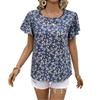 European and American New Printed Crew Neck Short-sleeved Women's Top