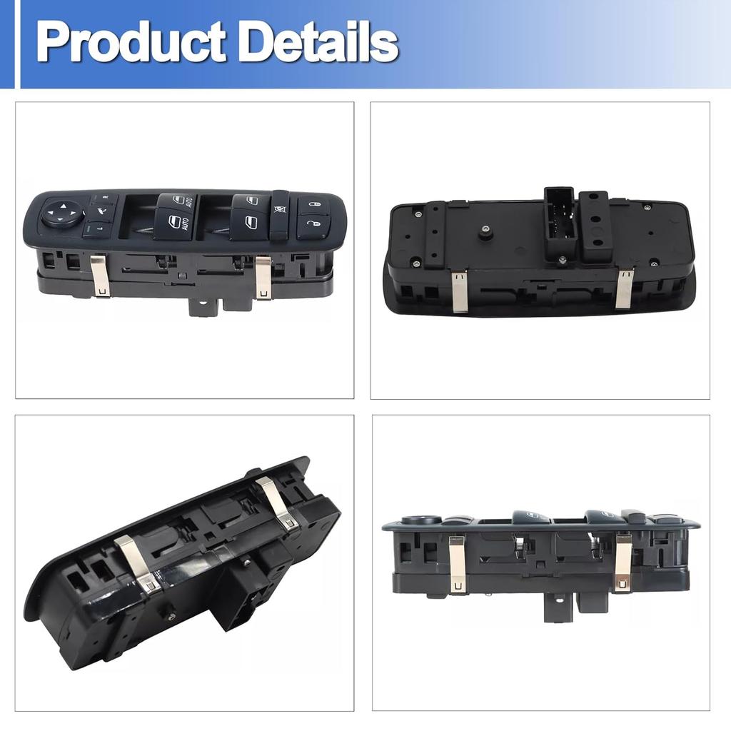 56046826AE Master Power Window Switch Left Driver Side 3+8 Pins Fits for Ram 1500 2500 3500 2016-2018, Ram 1500 Classic 2019-2024, Dodge Journey