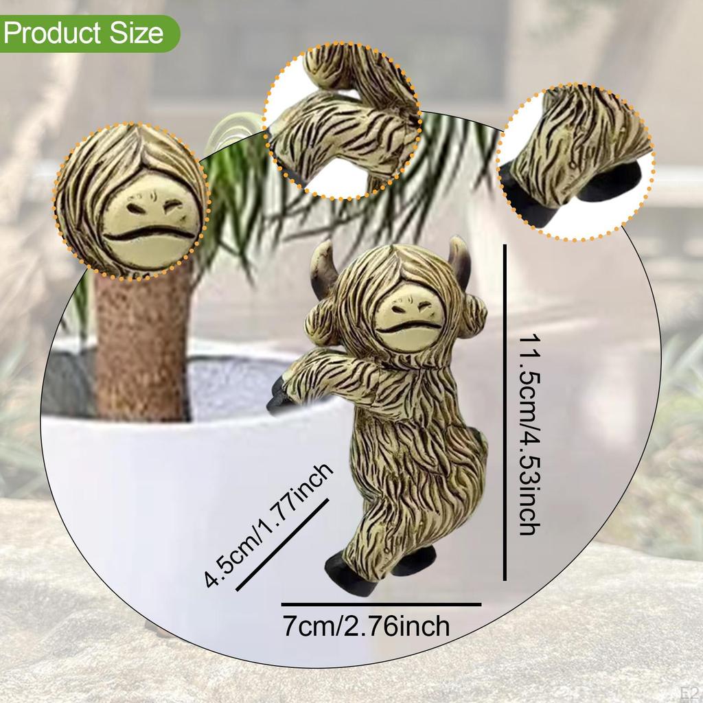 Hängande Djurstaty Planteringskruka Kantdekor Nötkreatursfigur Miniatyrfigur Kruka Klättring