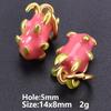 5pcs Fashion Strawberry Peach Watermelon Enamel Charm For Jewelry Making Supplies 3D Alloy Pendant DIY Accessories Findings Bulk