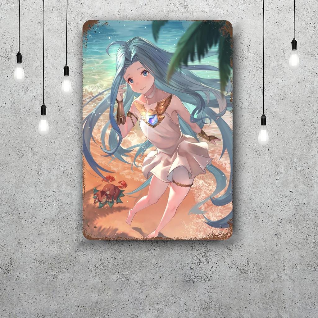 granblue fantasy cartoon Decor Poster Vintage Tin Sign Metal Sign Decorative Plaque for Pub Bar Man Cave Club Wall Decoration