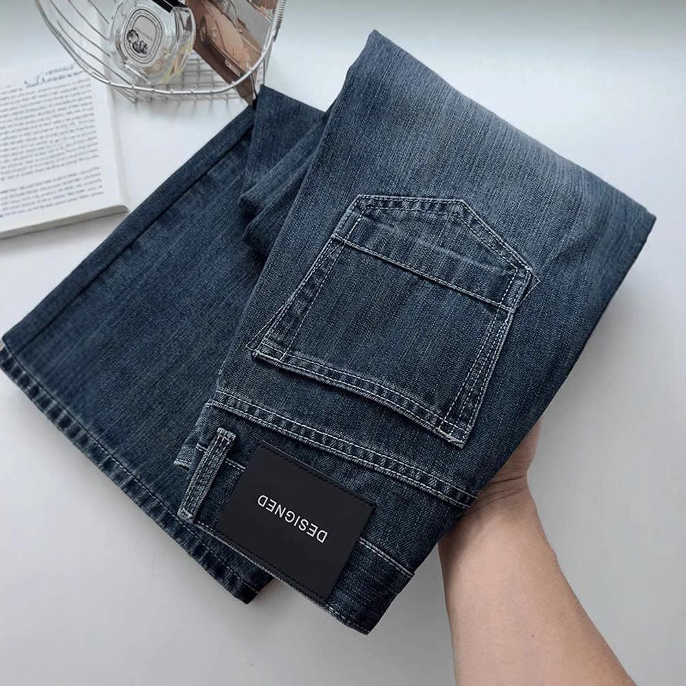 

2024 Women’s Plus Size High-Waisted Blue Retro Wide-Leg Jeans S