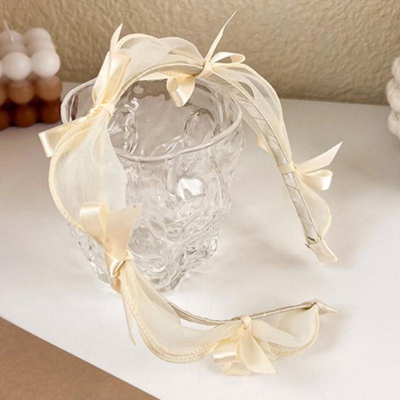 1pc Hairband Fashion Bow Knot Headband Headdress Lace Mesh Hairband For Women Girls Hair Hoop Hair Accessory