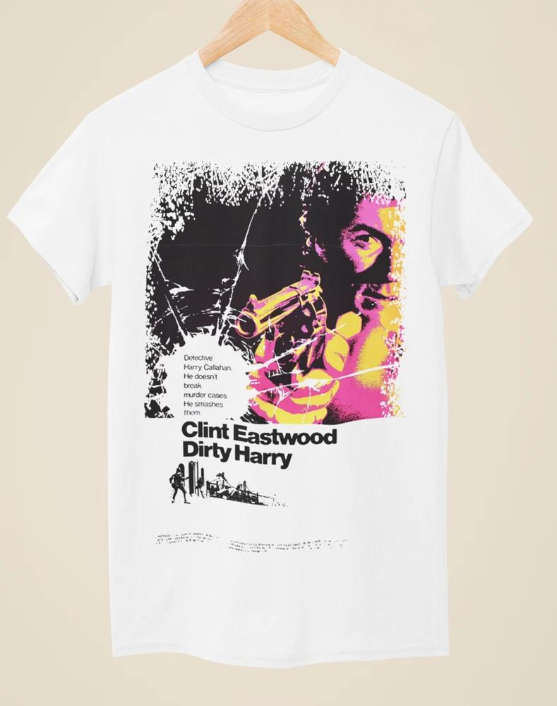 Dirty Harry Movie Poster Inspired Unisex White TShirt S