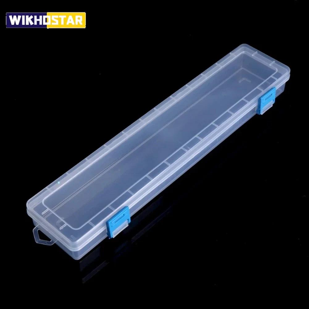White Storage Box 33x7x3.5cm For Brushes Painting Pencils Watercolour Pen Container Drawing Tools Organizer Plastic Beading Box
