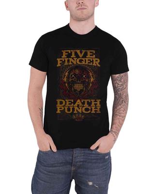 Five Finger Death Punch T Shirt Wanted Band Logo New Official Mens Black Unisex T-Shirt