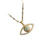 Copper Micro-Inlaid Zircon Rotating Full Diamond Blue Eye Pendant Necklace