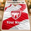 Flannel BlanketMonaco FC Custom Name Text Personalized Soft Warm Throw Blanket Home Decor Gift