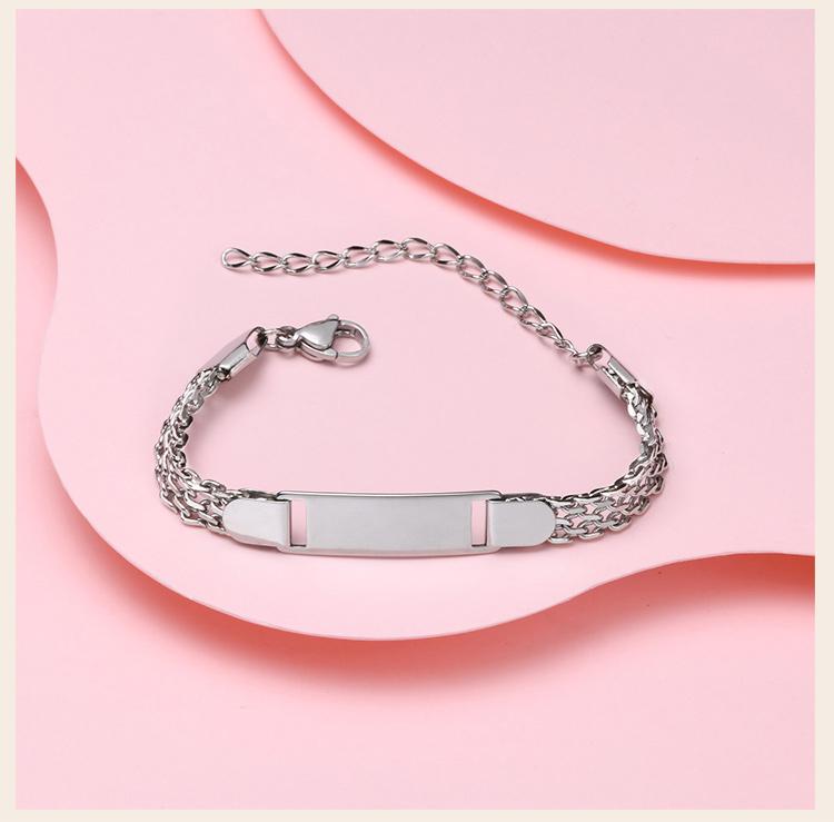 Little Girl Boy Bracelet Personalized, Adjustable Chain Stainless Steel Engraved Name Customized Birthday Gift Never Fade