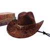 Bull head belt rivet jazz hat spring summer and autumn outdoor travel visor big edge suede western cowboy hat
