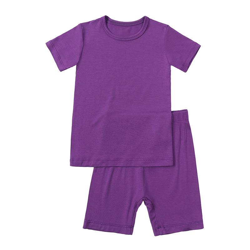 Bamboo Fiber Kids Boys Girls Clothes Set Breathable Pajamas Short Sleeve Top+Shorts Baby Loungewear Children's Sleepwear