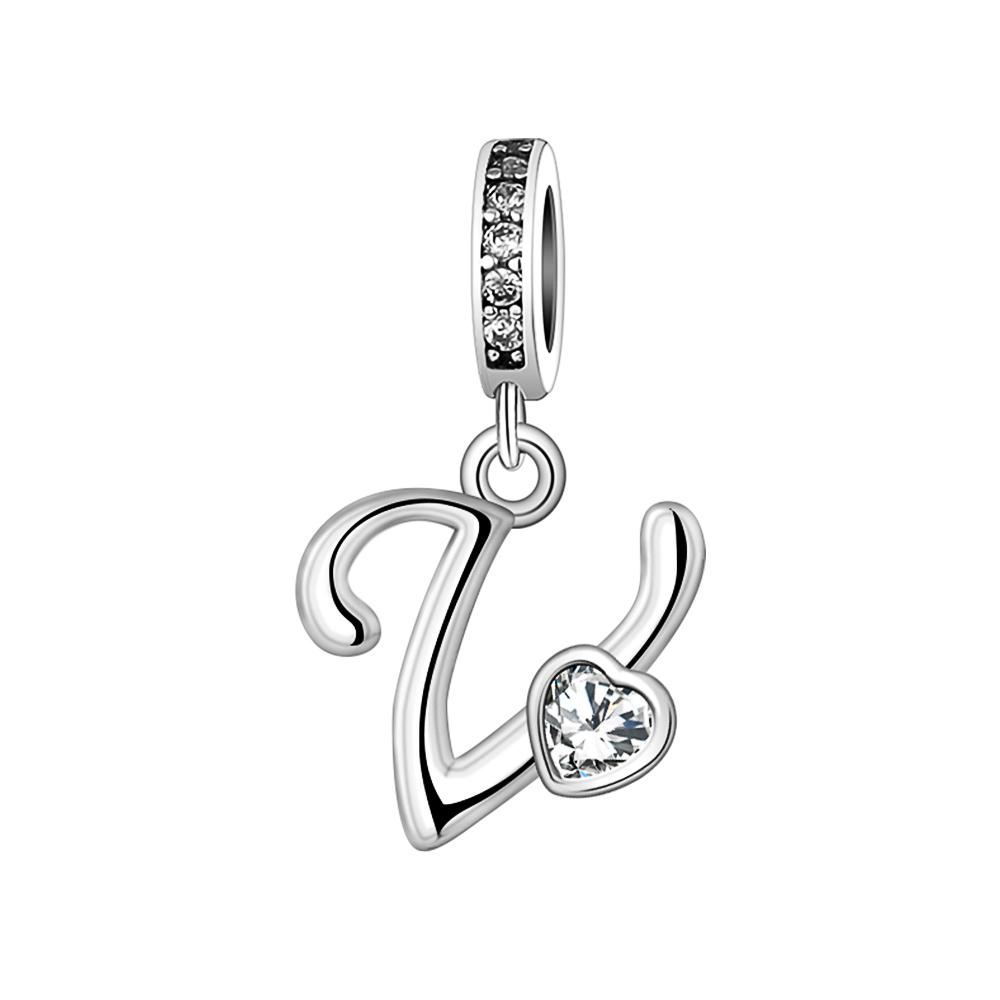 New 26 AZ Letter S925 Sterling Silver Small Letter Pendant Suitable for Original  Bracelet Necklace DIY Jewelry Pendant