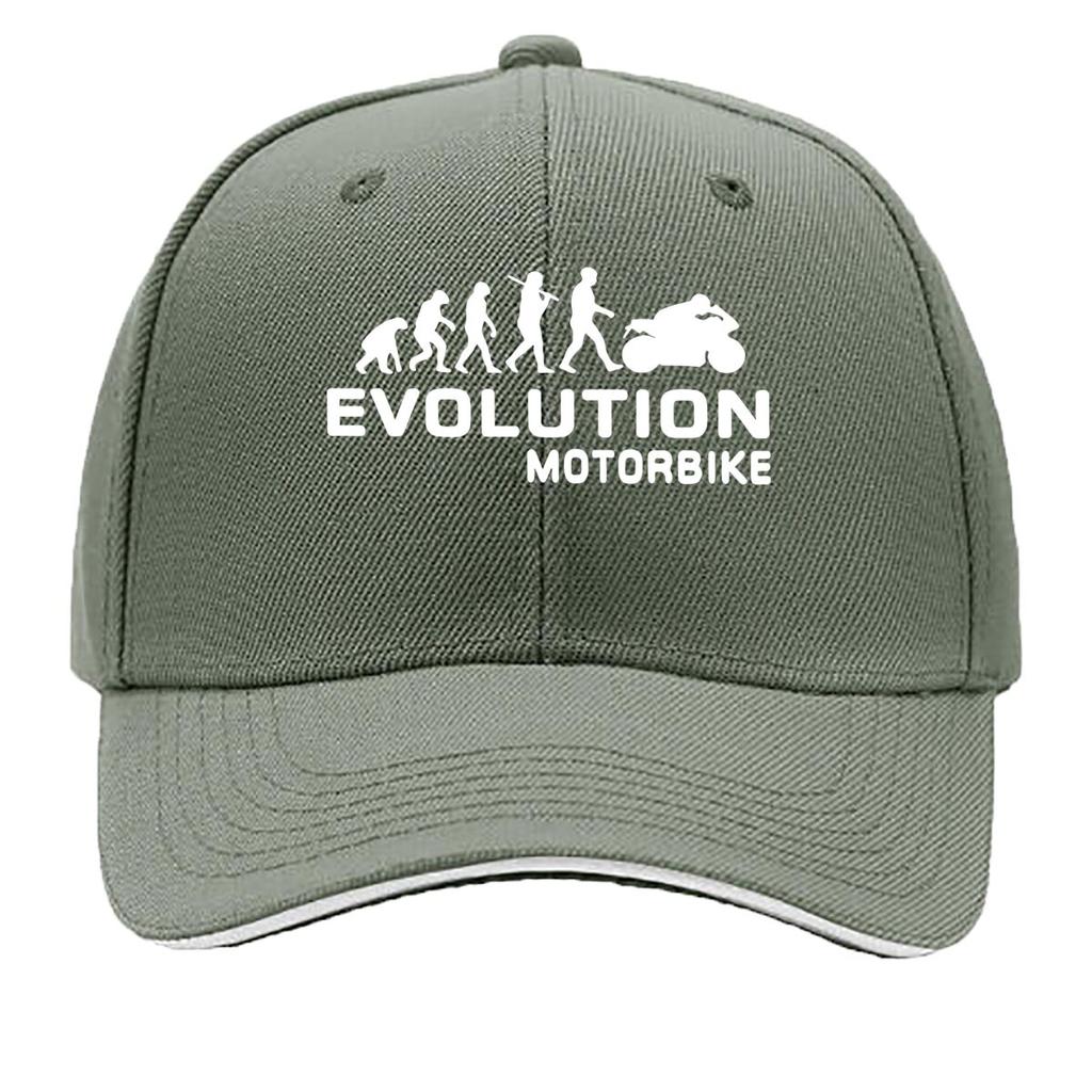 UnisexS Evolution Motorbike Print Outdoor Hat Woven Textile Machine Washable Sandwich Baseball Cap