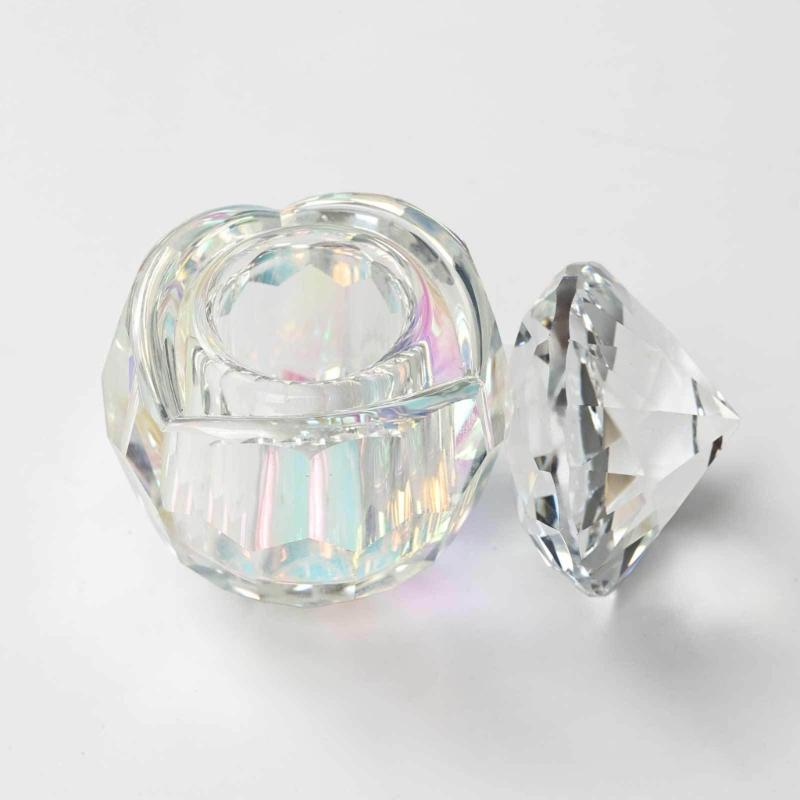 Luxurious Artificial Crystal Nail Brush Cleaner With Scratch Resistant Surfaces Crystal Glass Dish For Salon Use