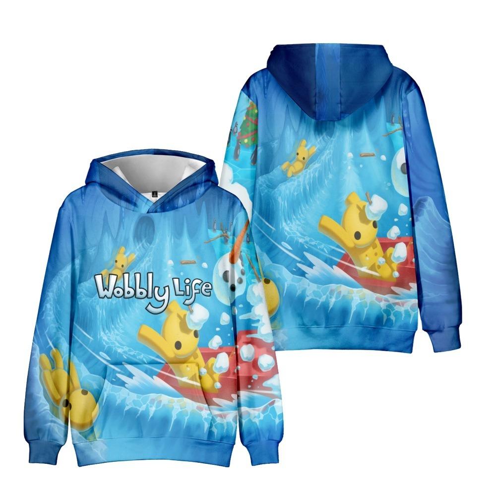 21 Kolorów Jesienna Moda Wobbly Life Kreskówkowy Nadruk Bluzy Casual Długi Rękaw Unisex Pulowery Streetwear Śmieszne Ubrania