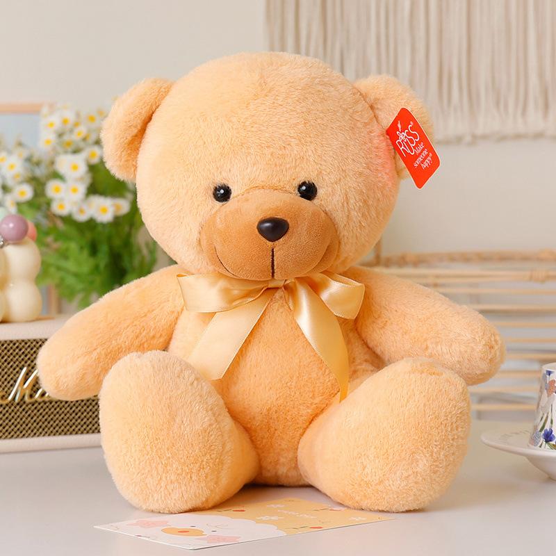 

Sitting bow tie teddy bear doll plush toy bear hug bear doll children soothing doll 20cm