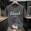 American Style Heavyweight Short Sleeved T-shirt for Men Summer Trend Loose Offset Printing for Men Thick Breathable Pure Cotton Base Shirt