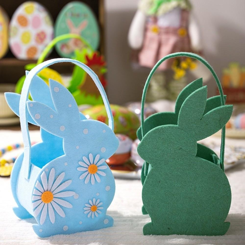 Felt Material Easter Rabbit Candy Tote Bag Soft 3D Bunny Bag New Easter Gift Bag  Party