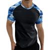 Camouflage Style Printed Raglan Sleeves Men's Short Sleeved Top