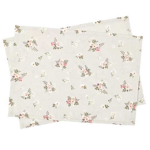 COLORFUL CANDY STYLE Placemats for Girls and Children, Stylish Cloth Lunch Placemats (25cm X 35cm), Set of 2, Petit Bouquet, N3697300