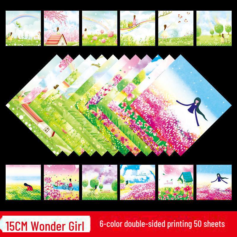 Dwustronny papier origami Gwieździste Niebo do prac plastycznych w przedszkolu