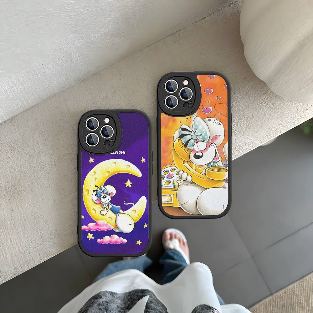 Cartoon D-Diddl Phone Case For IPhone 16 15 14 13 12 11 Pro Max Plus Leather Shockproof Cover
