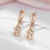 Kinel Smooth Rose Gold Color Number 8 Dangle Earrings For Women Trendy Unique Design Jewellery Gifts Daily Wearing