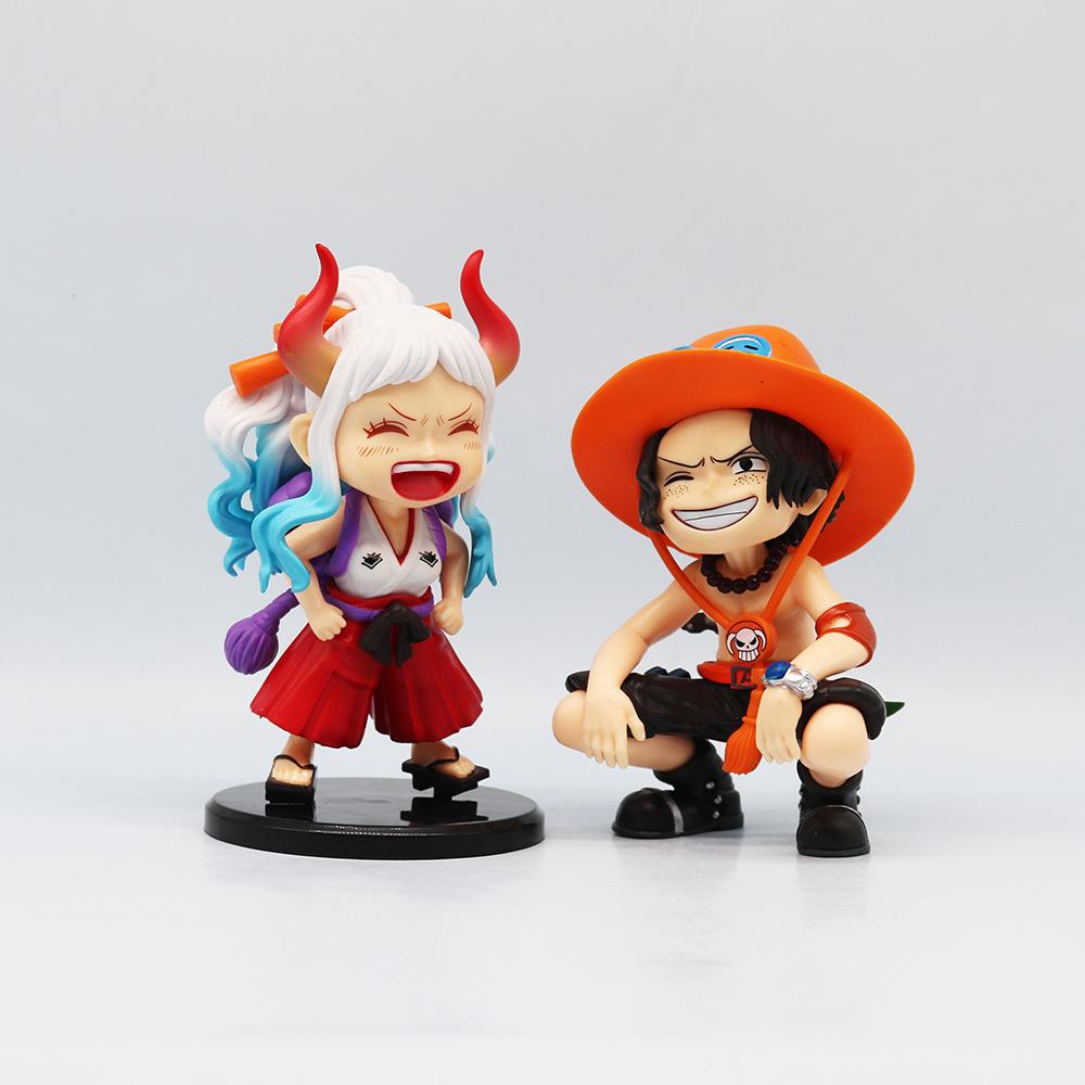 One Piece Anime Figure Doll Portgas D Ace Yamato Q Version Model Decor Peripheral Ornament Children Charm Birthday Gifts Toys