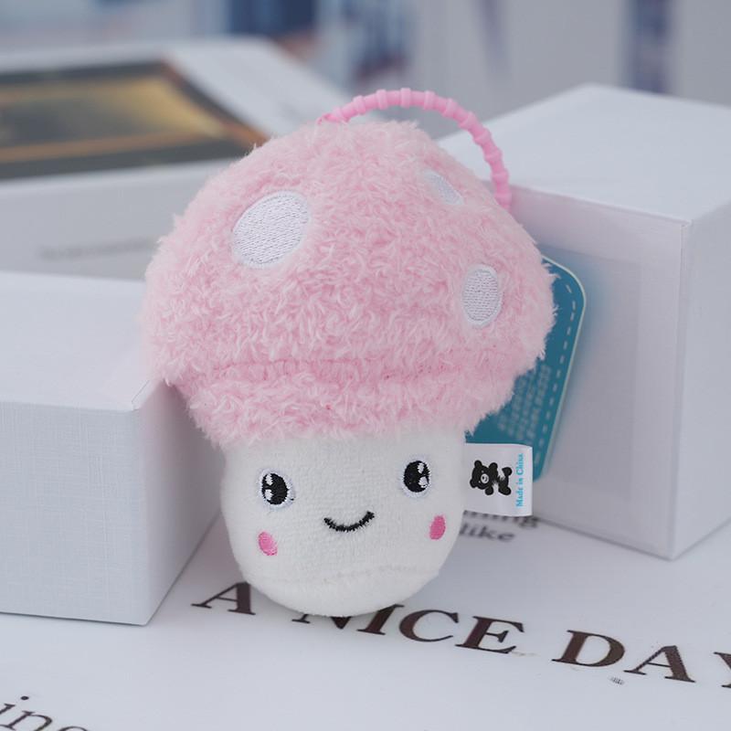 Adorable Realistic Mushroom Plush Toy Keychain Cute Bag Charm 11cm Stuffed Dolls