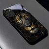 Lion With Golden Black Glass Phone Case For Redmi Note 10 11 Pro+ 12 13 14 4G (Global) 14 Pro 5G (India) K60Ultra 13C 14C Cover
