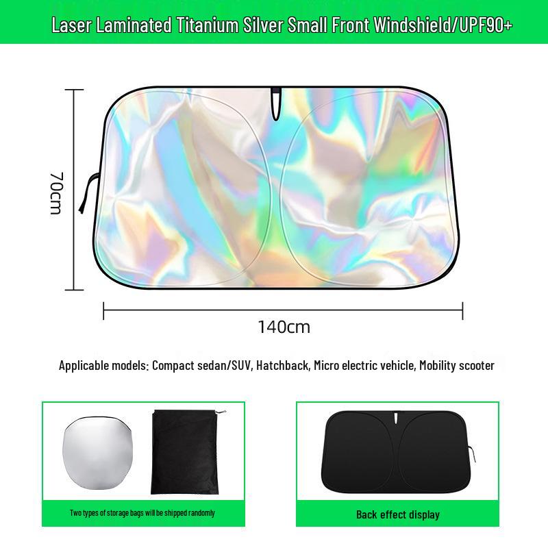 

Красочный лазерный солнцезащитный козырек на лобовое стекло автомобиля - Защита от УФ-лучей, Теплоизоляция, Летний охлаждающий козырек-зонт Colorful Laser