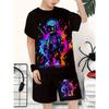 Boy's Casual Set, Featuring 3D Printed Design | Short-sleeved T-shirt and Shorts Set