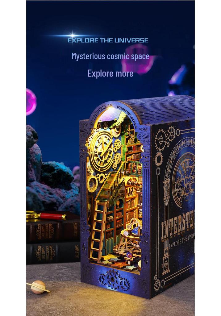 Starry Exploration 3D DIY Book Stand Model – Handmade Creative Gift & Ornament