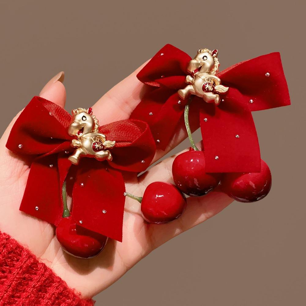 2 Stück/Set Süße Kinder Neujahrs-Haarnadel Hanfu Kopfschmuck Antiker Stil Haarspange Winter