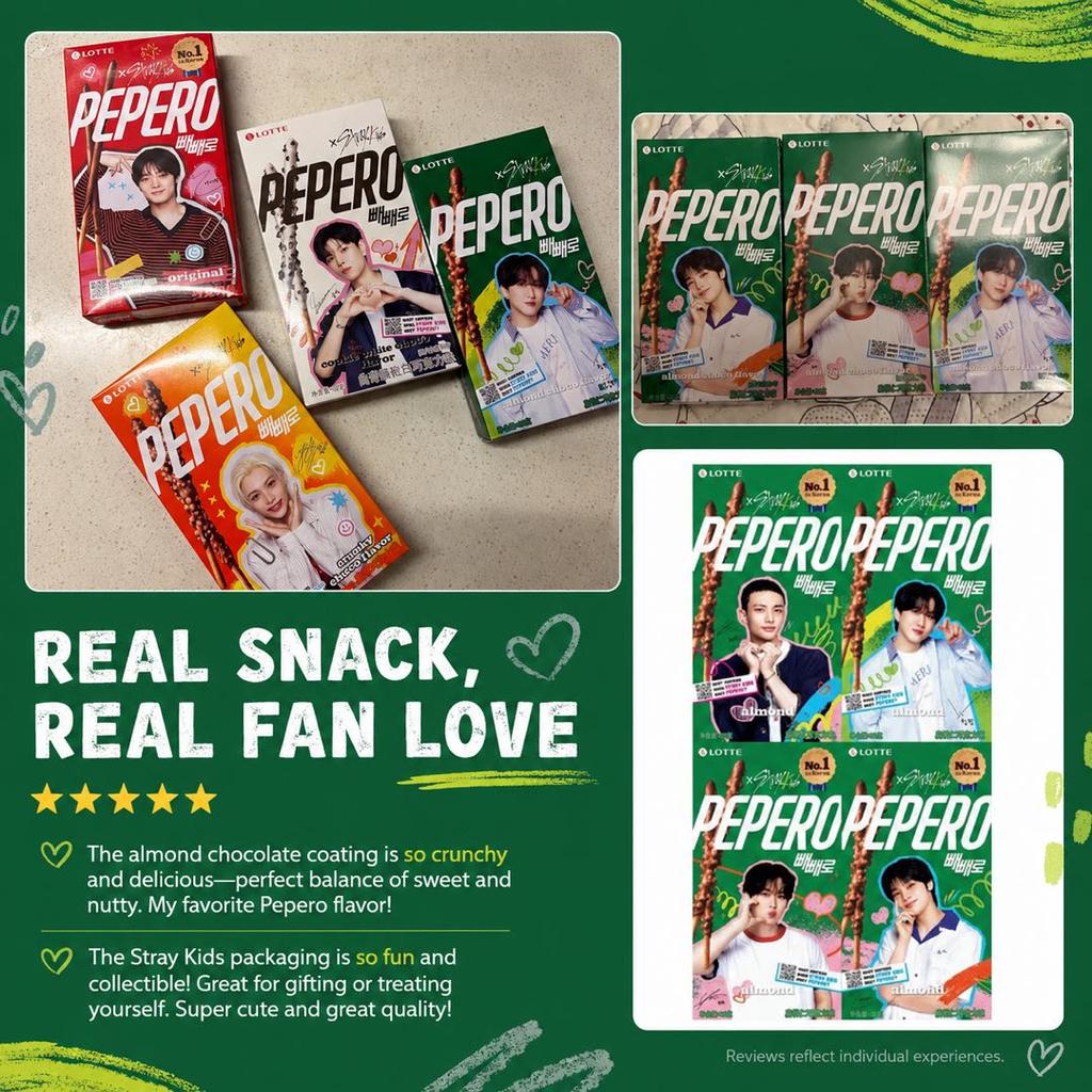 Lotte Pepero Mandel Schoko Keksstäbchen Boygroup Limited Edition 32g Muster werden zufällig versendet