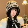 Women Sweet Cute Knit Pullover Beanie Autumn Winter Warm Windproof Face Slimming Hat