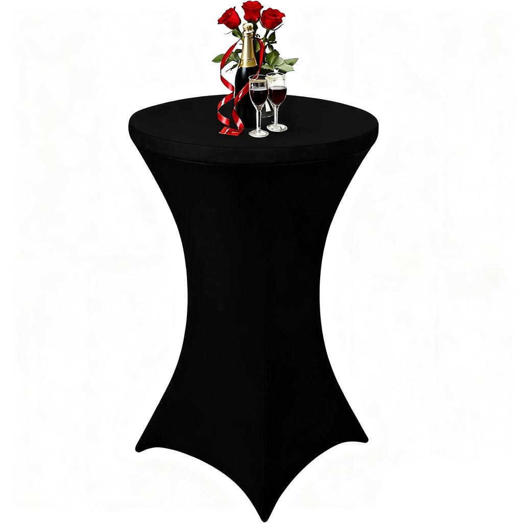 Stretch Round Tablecloth Spandex Cocktail Table Cover Elastic Decoration For Bar Hotel Wedding Party