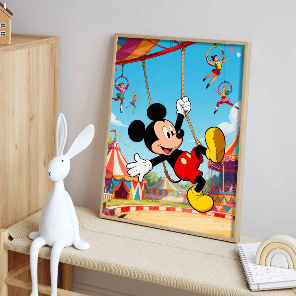 Disney Diamond Painting Kit DIY Round Home Wall Decor Adult Handmade Gift Circus Mickey Mouse Fun Acrobat Show