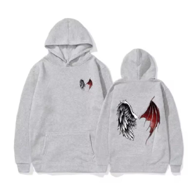 Mikina Lucifer Wings svetr s kapucí Devil Angel Wings Nebe a peklo Tip na dárek pro ženy Fleece svetr s kapucí Sportovní mikina